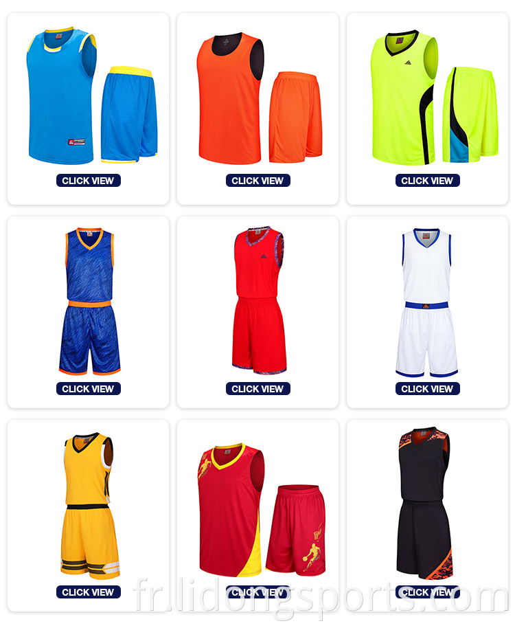 Dernier design de maillot de basket-ball 2021 uniforme de basket-ball pour les jeunes personnalisés bon marché